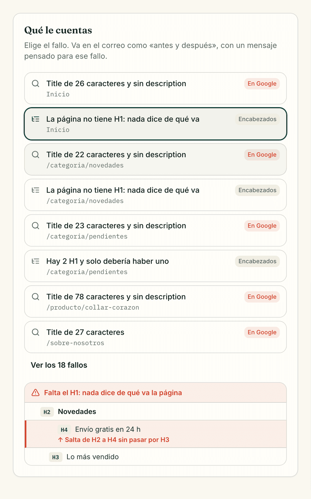 Pantalla real de Contactar en Escarba